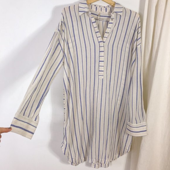 Free People Dresses & Skirts - Free People summer blue striped gauze tunic dress